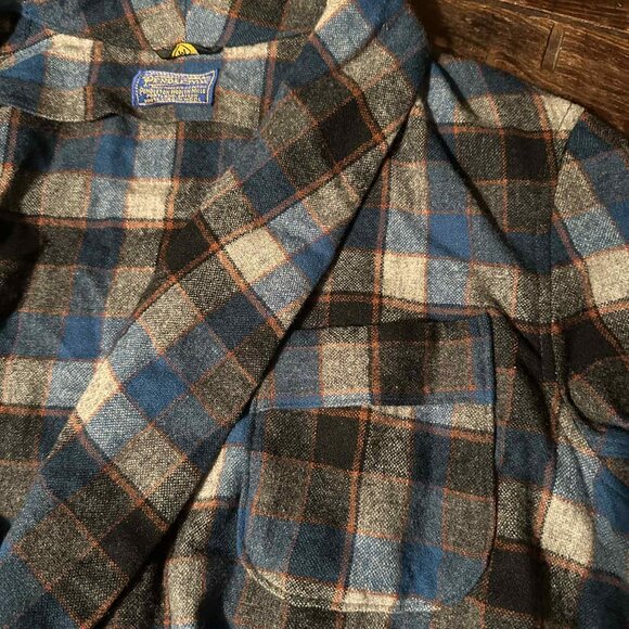 Vintage Pendleton 100% Virgin Wool Medium Men's Plaid Bath Robe. Made in US! - Picture 2 of 10
